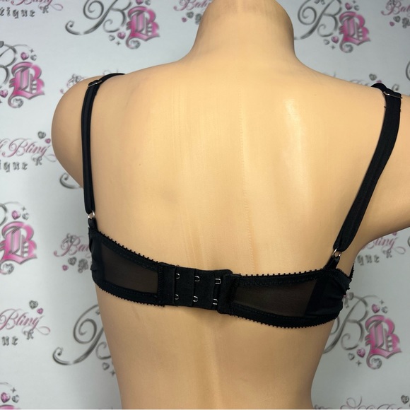 Victoria’s Secret bra diamonds red black lace bling tie shimmer shiny y2k ❤️💎🎀 - Picture 9 of 12